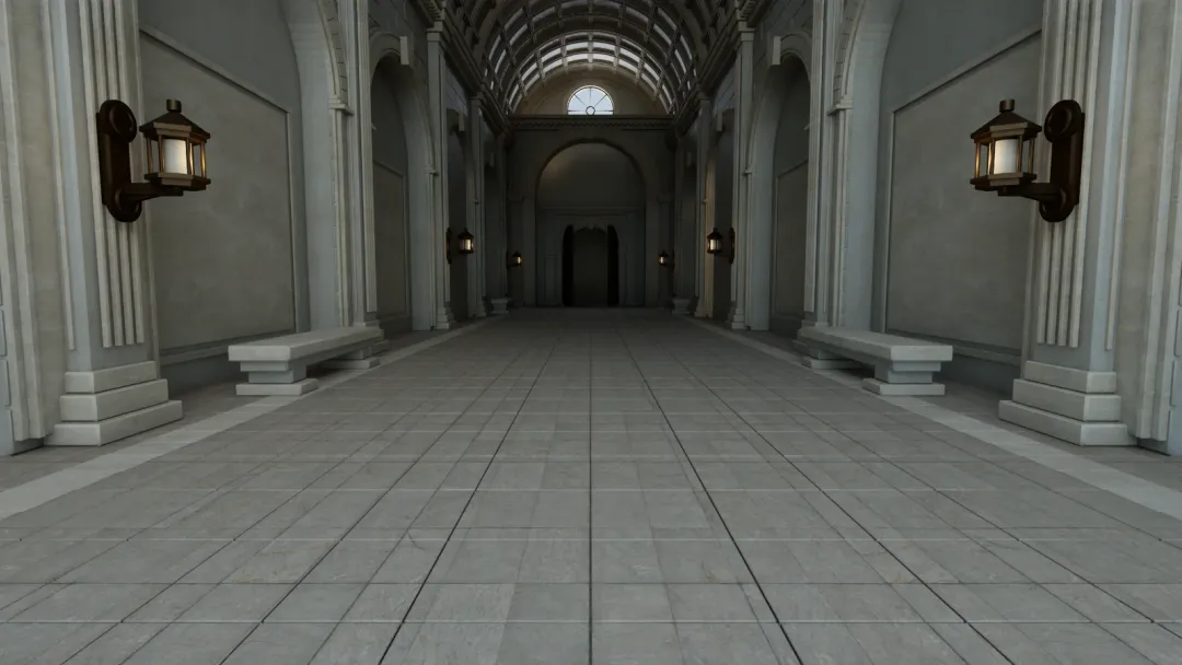Actual Revision 7 Unreal render after locally lowering Landscape beneath the existing vestibule paving to remove depth conflicts.